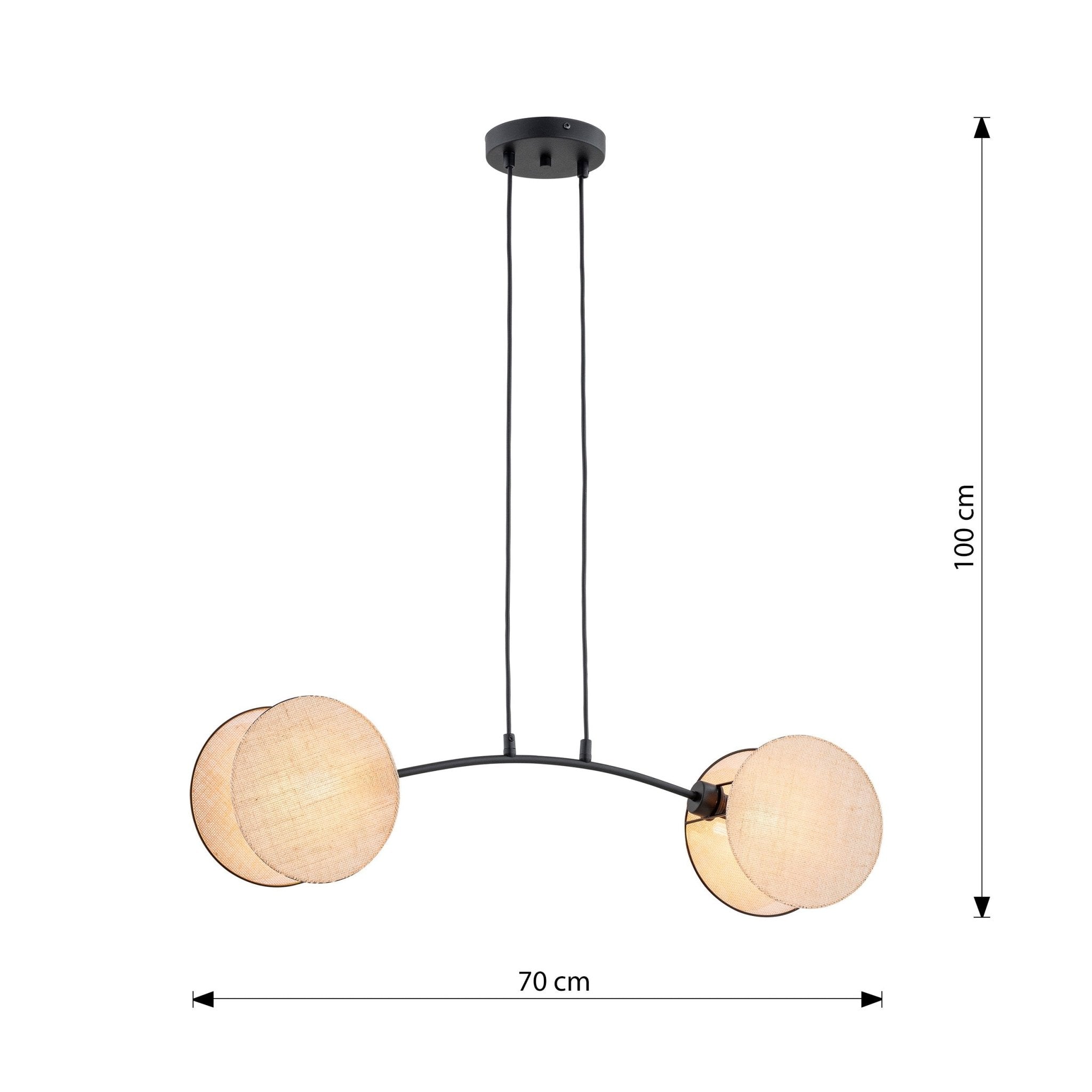 Lampa sufitowa WISZĄCA NELI metal i tworzywo 2 - punktowa nowoczesna E27 - LAITICA