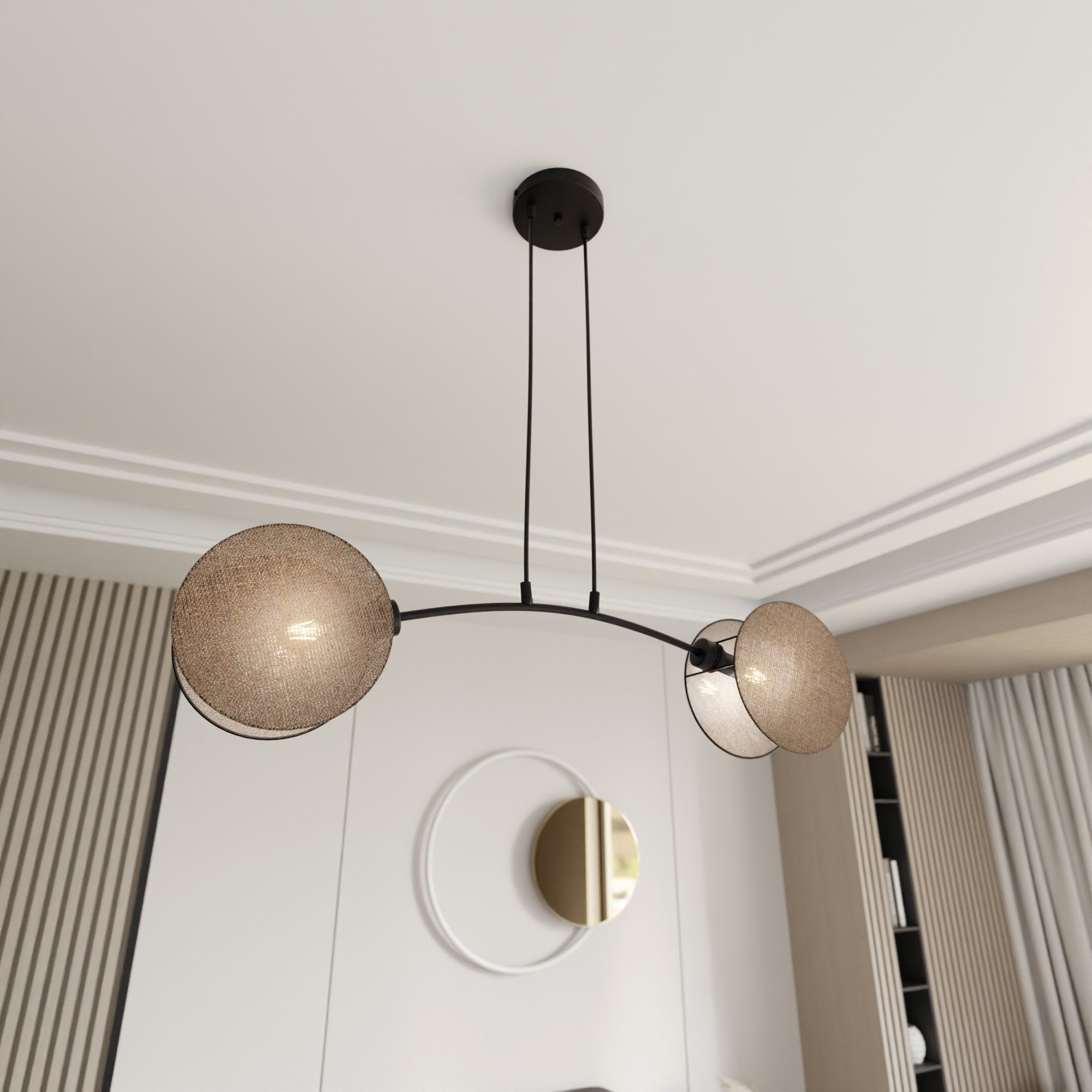 Lampa sufitowa WISZĄCA NELI metal i tworzywo 2 - punktowa nowoczesna E27 - LAITICA