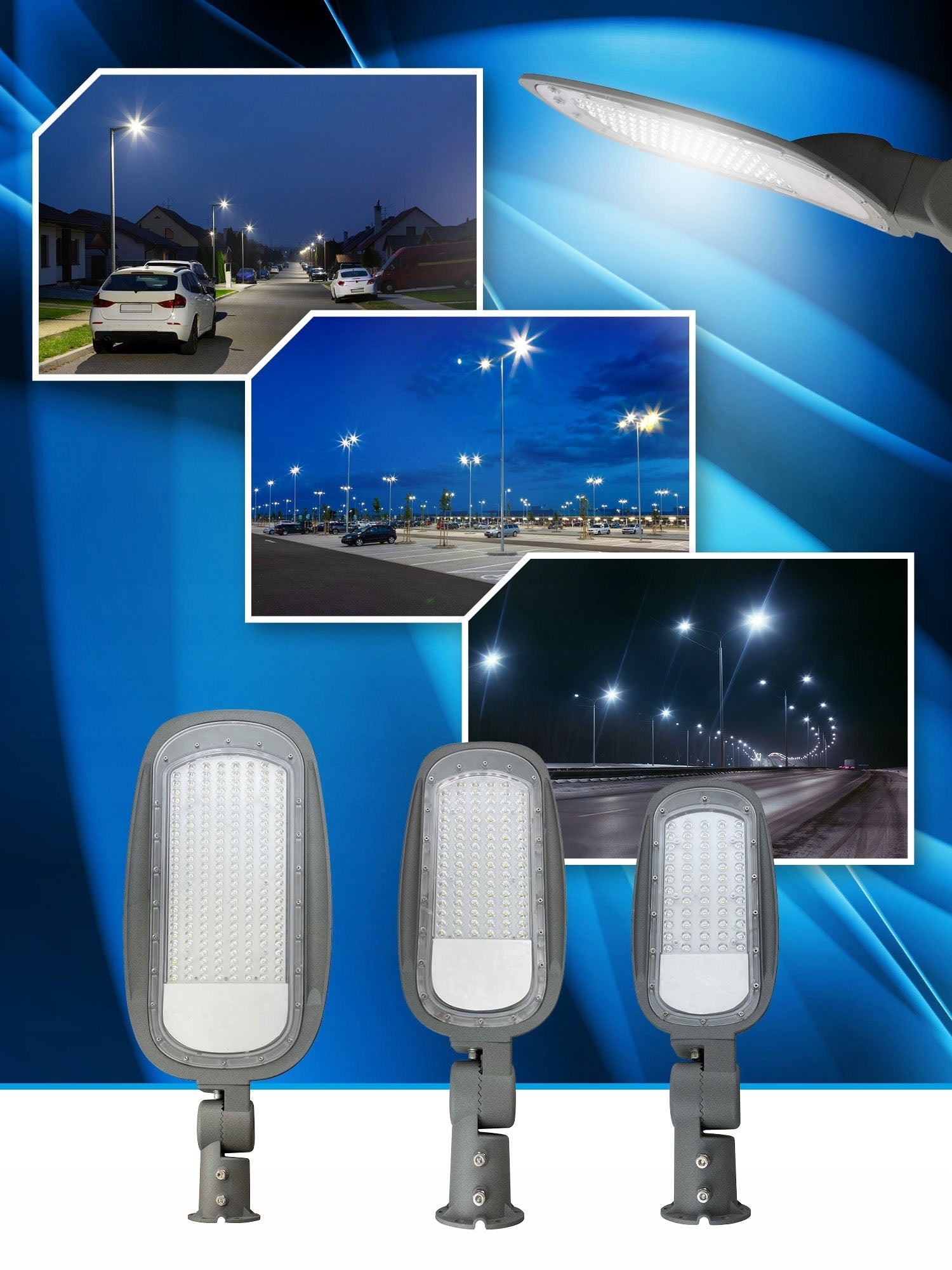 Lampa Uliczna Latarnia Oprawa Drogowa LED 150W MOCNA do oświetlenia dróg - LAITICA
