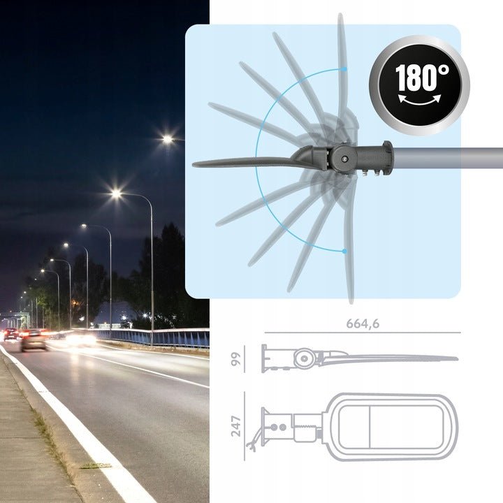 Lampa Uliczna Latarnia Oprawa Drogowa LED 150W MOCNA do oświetlenia dróg - LAITICA