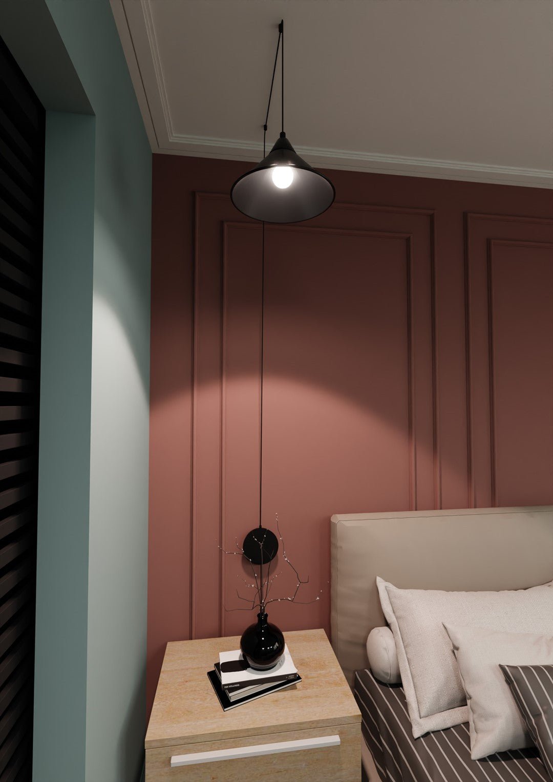 Lampa wisząca ABRAMO 1 BLACK nowoczesna, loft, czarna - LAITICA