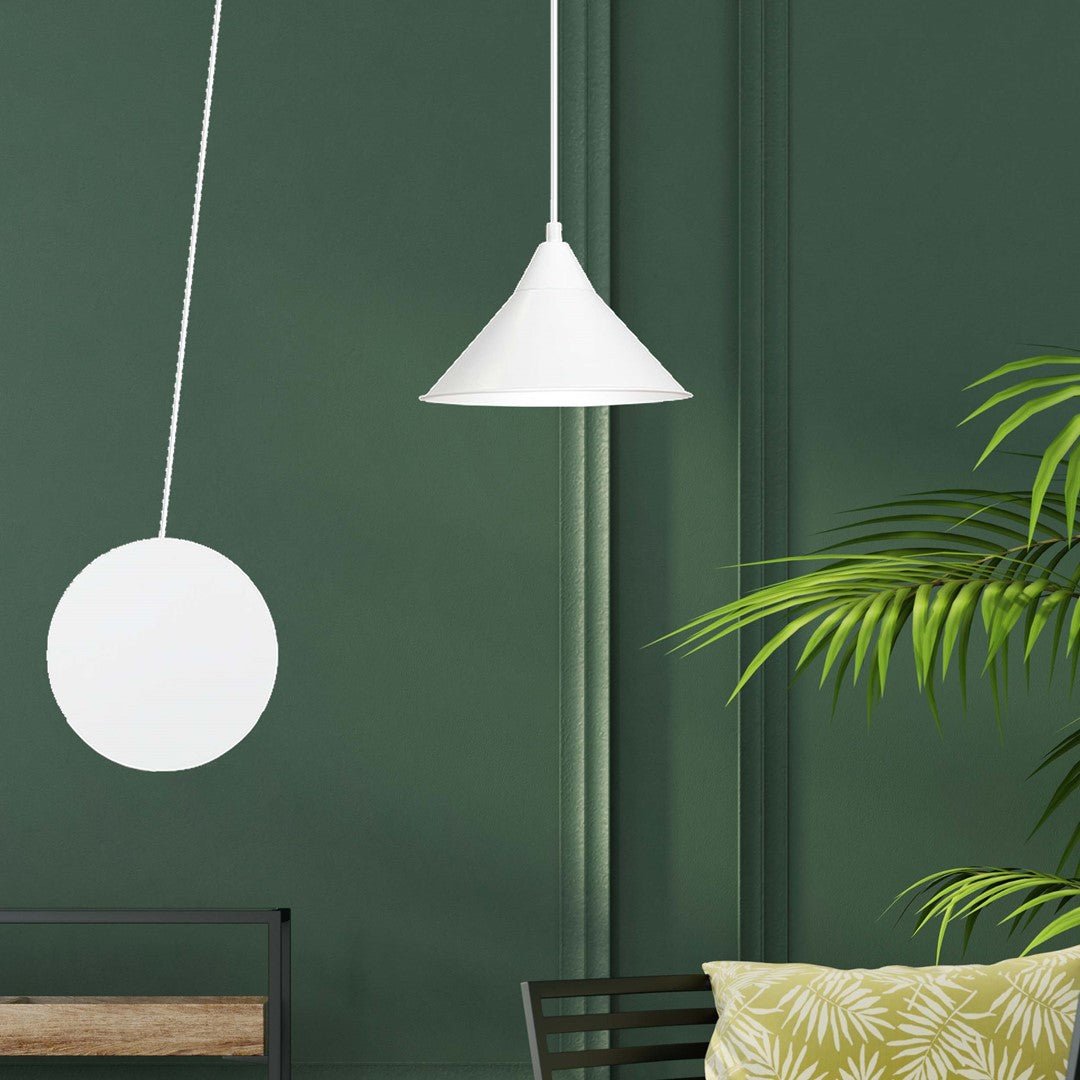 Lampa wisząca ABRAMO 1 WHITE nowoczesna, loft, biała - LAITICA