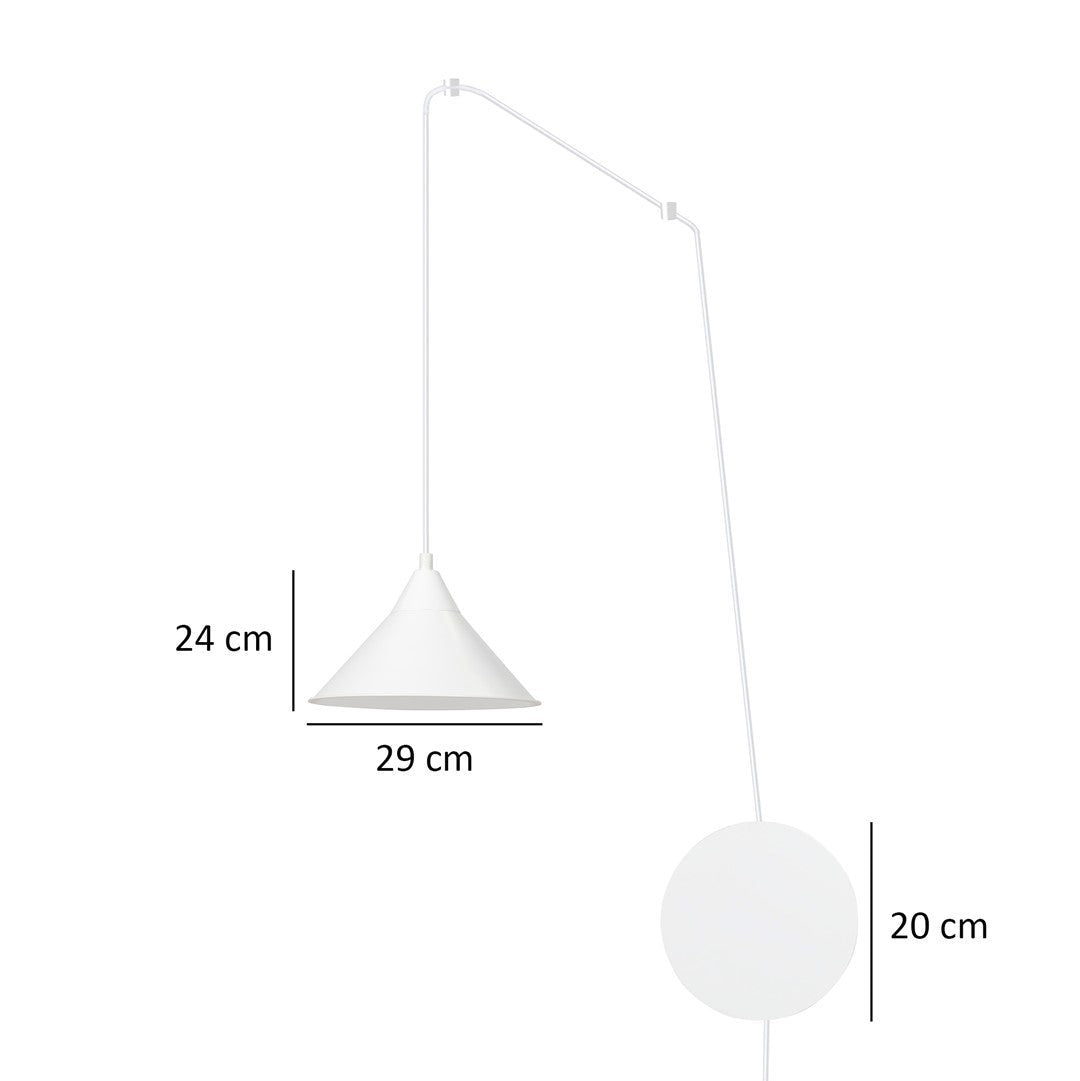 Lampa wisząca ABRAMO 1 WHITE nowoczesna, loft, biała - LAITICA
