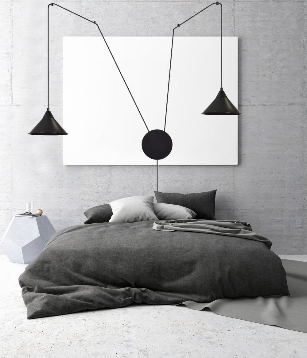 Lampa wisząca ABRAMO 2 BLACK nowoczesna, loft, czarna - LAITICA