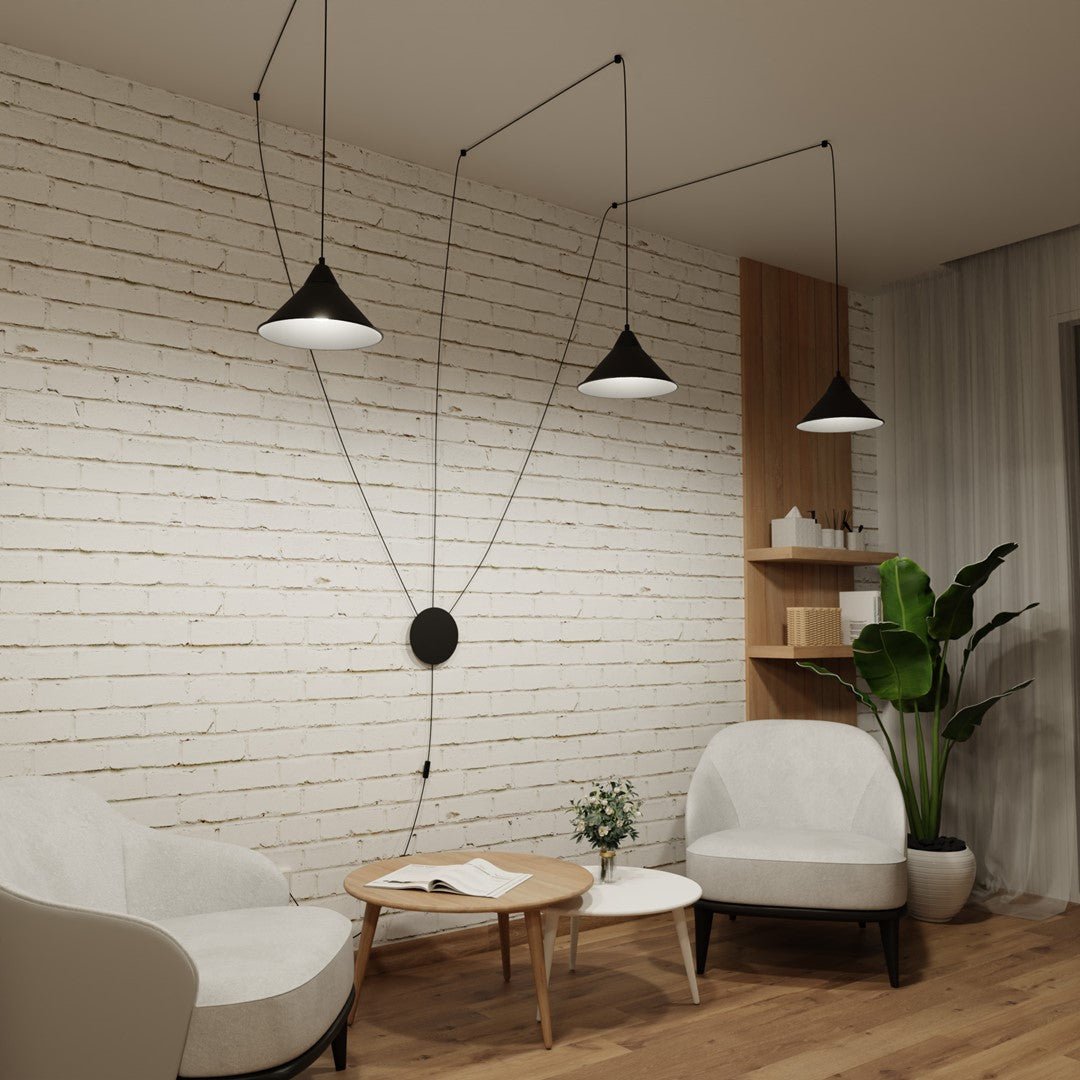 Lampa wisząca ABRAMO 3 BLACK nowoczesna, loft, czarna - LAITICA