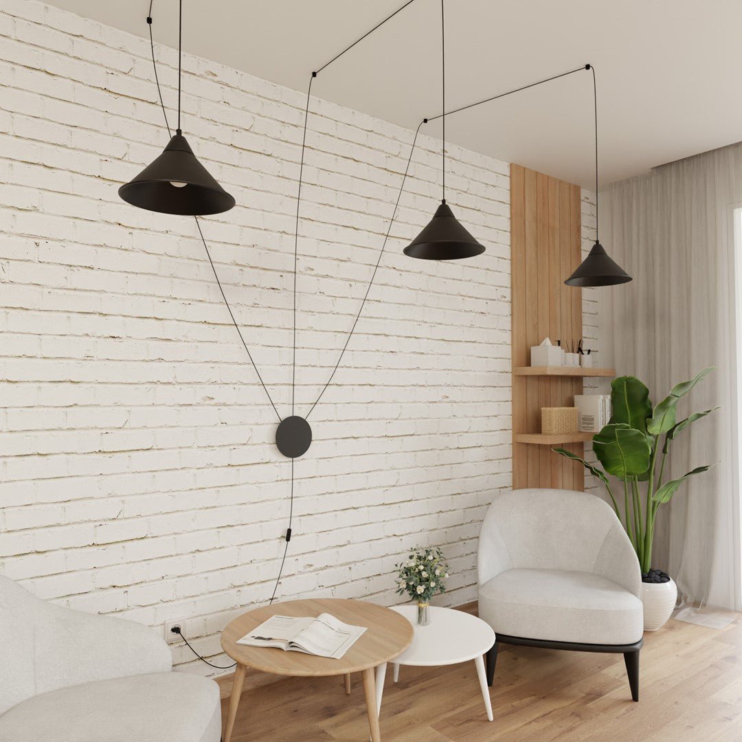 Lampa wisząca ABRAMO 3 BLACK nowoczesna, loft, czarna - LAITICA
