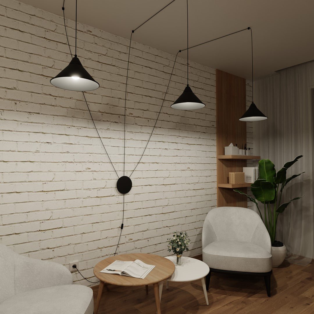 Lampa wisząca ABRAMO 3 BLACK nowoczesna, loft, czarna - LAITICA