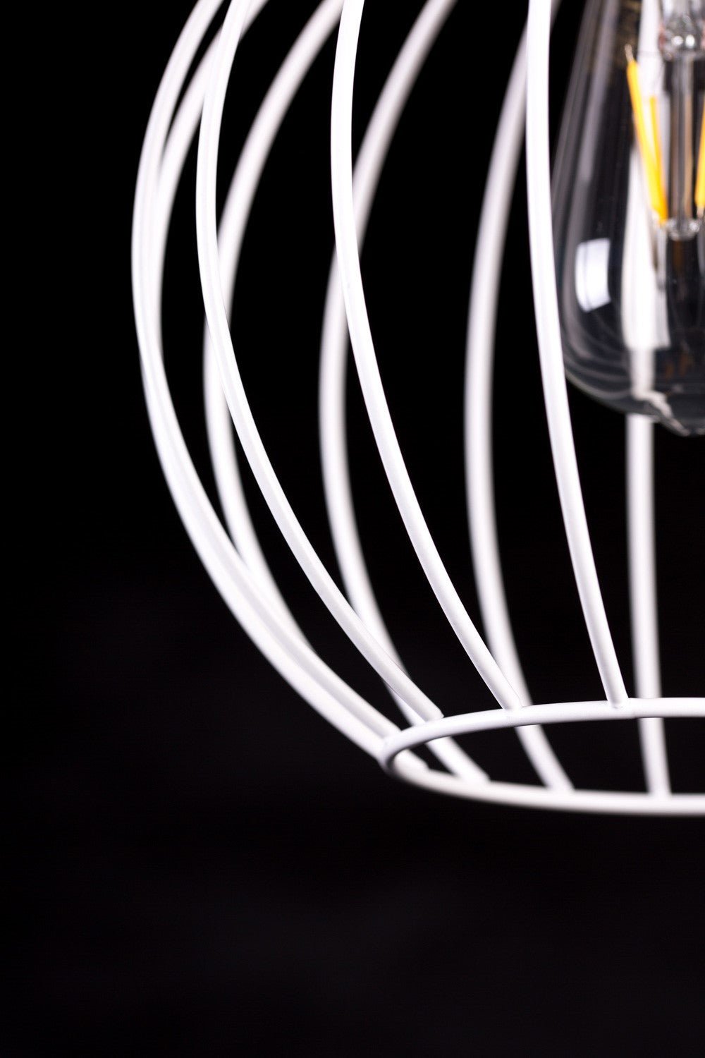 Lampa wisząca BARBADO 1 WHITE skandynawska, drewno, biała - LAITICA