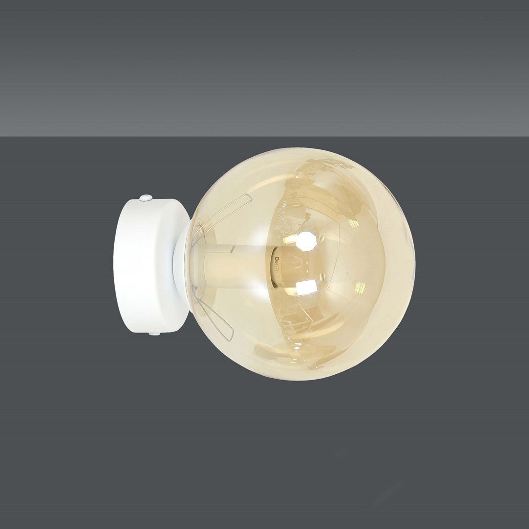 Lampa wisząca biała NICEA klosz MIODOWY 1xE14 nowoczesny kinkiet biały - LAITICA