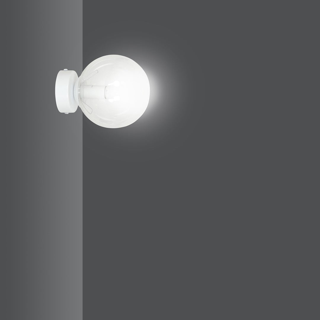 Lampa wisząca biała NICEA klosz TRANSPARENTNY 1xE14 nowoczesny kinkiet biały - LAITICA