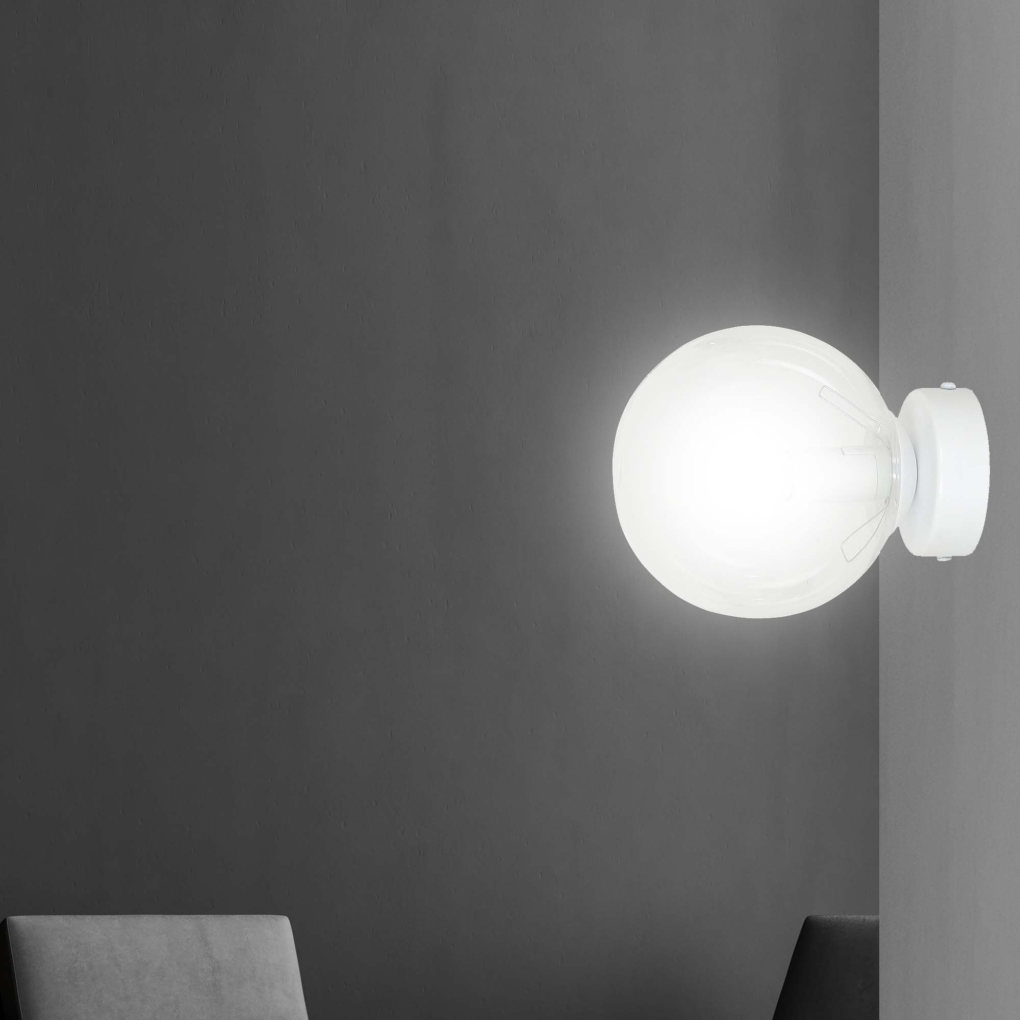 Lampa wisząca biała NICEA klosz TRANSPARENTNY 1xE14 nowoczesny kinkiet biały - LAITICA
