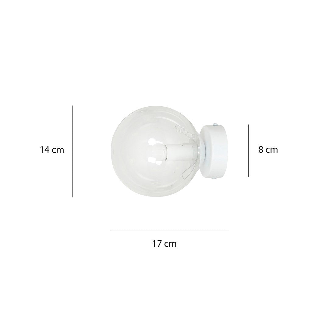 Lampa wisząca biała NICEA klosz TRANSPARENTNY 1xE14 nowoczesny kinkiet biały - LAITICA