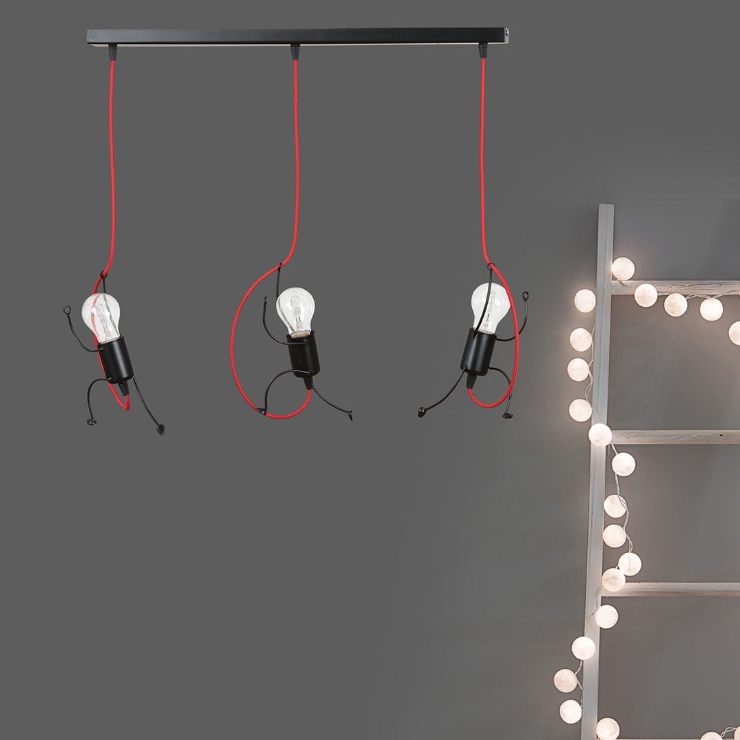 Lampa wisząca BOBI 3 BLACK dziecięca czarna - LAITICA
