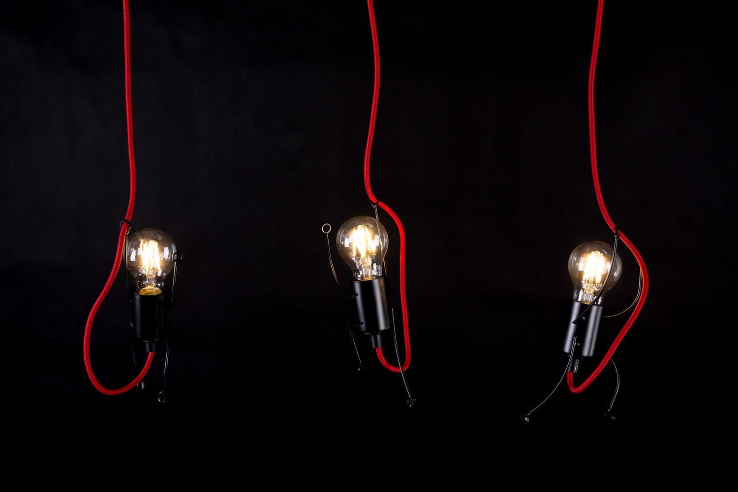 Lampa wisząca BOBI 3 BLACK dziecięca czarna - LAITICA