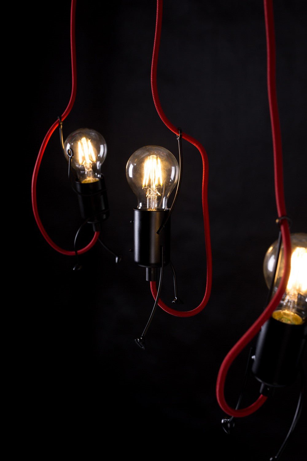 Lampa wisząca BOBI 3 BLACK dziecięca czarna - LAITICA