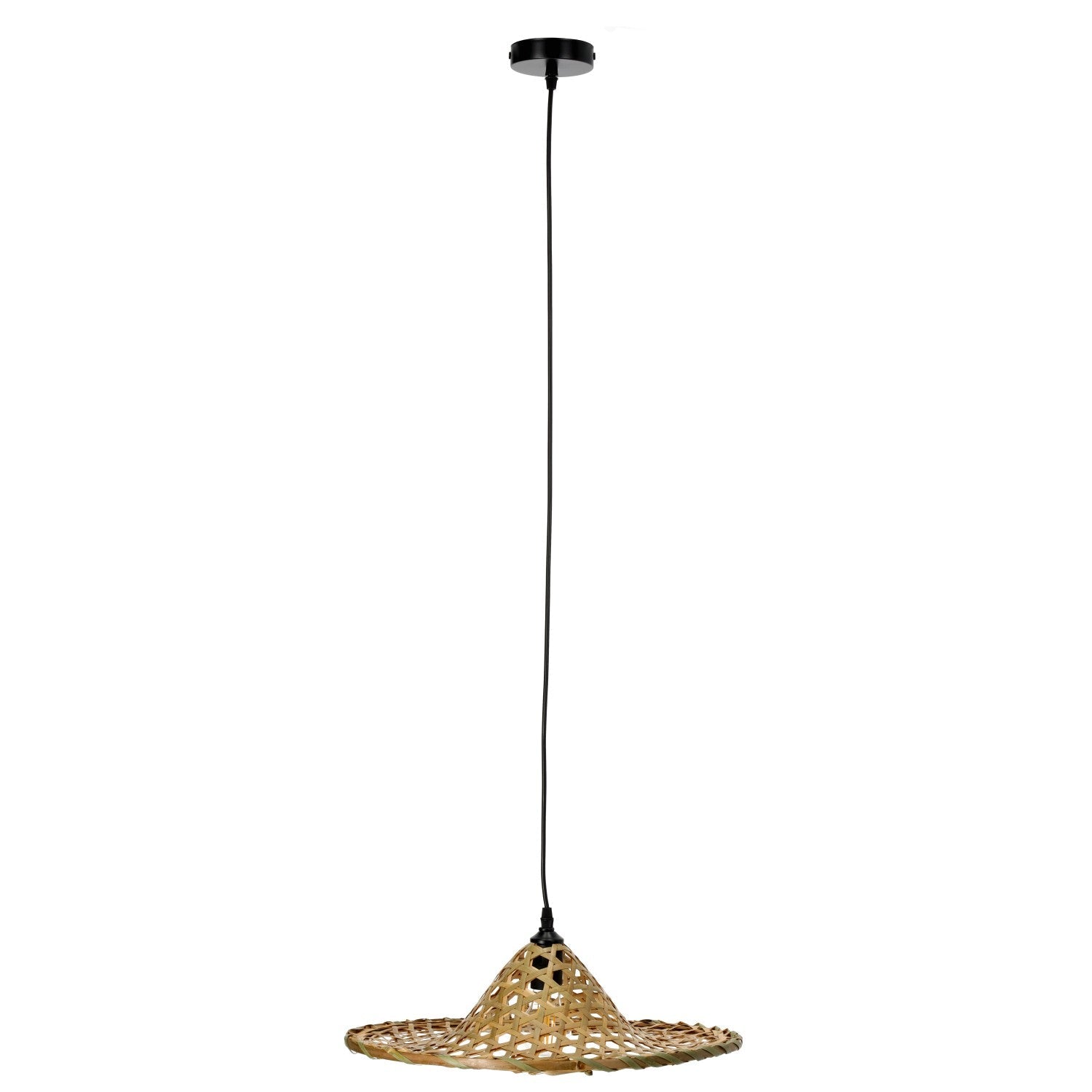 Lampa wisząca BOHO BRAGA okrągły klosz bambusowy - LAITICA