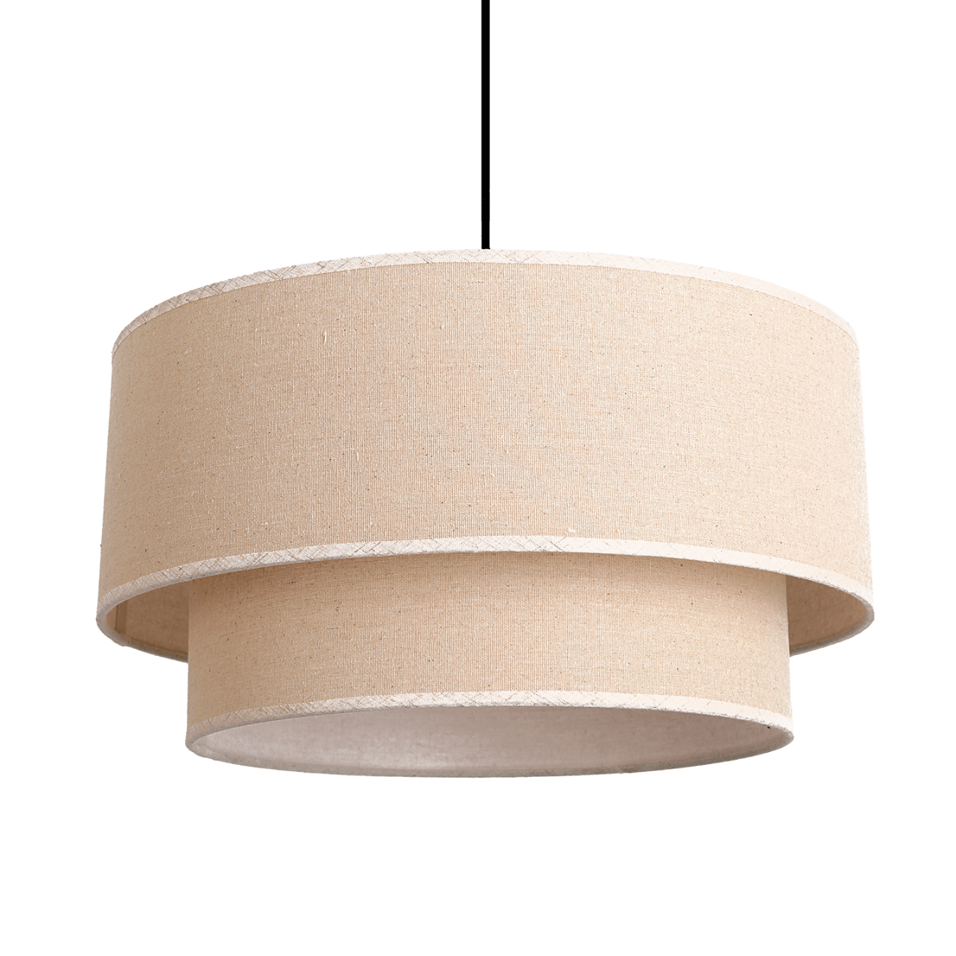 Lampa wisząca Boho FLOXEN okrągły klosz TKANINA naturalna 1xE27 SUFITOWA - LAITICA