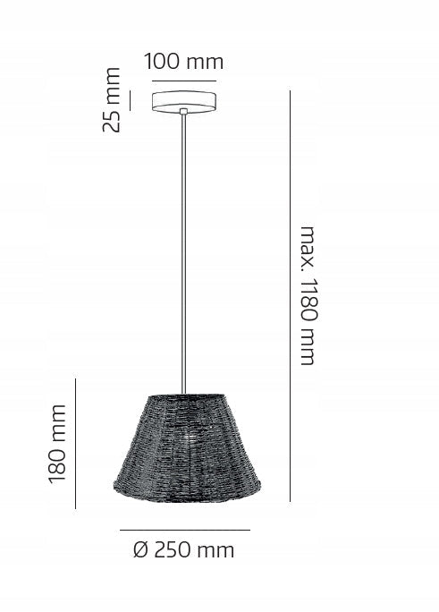 Lampa Wisząca BOHO Sufitowa Rattanowa E27 odcienie beżu Pleciona - LAITICA