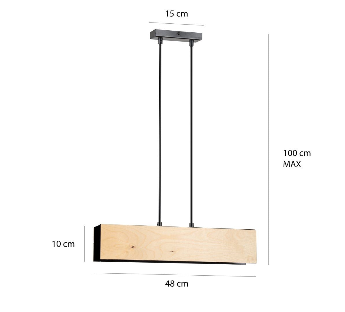 Lampa wisząca CARLO 2 BLACK skandynawska, drewno, czarna - LAITICA
