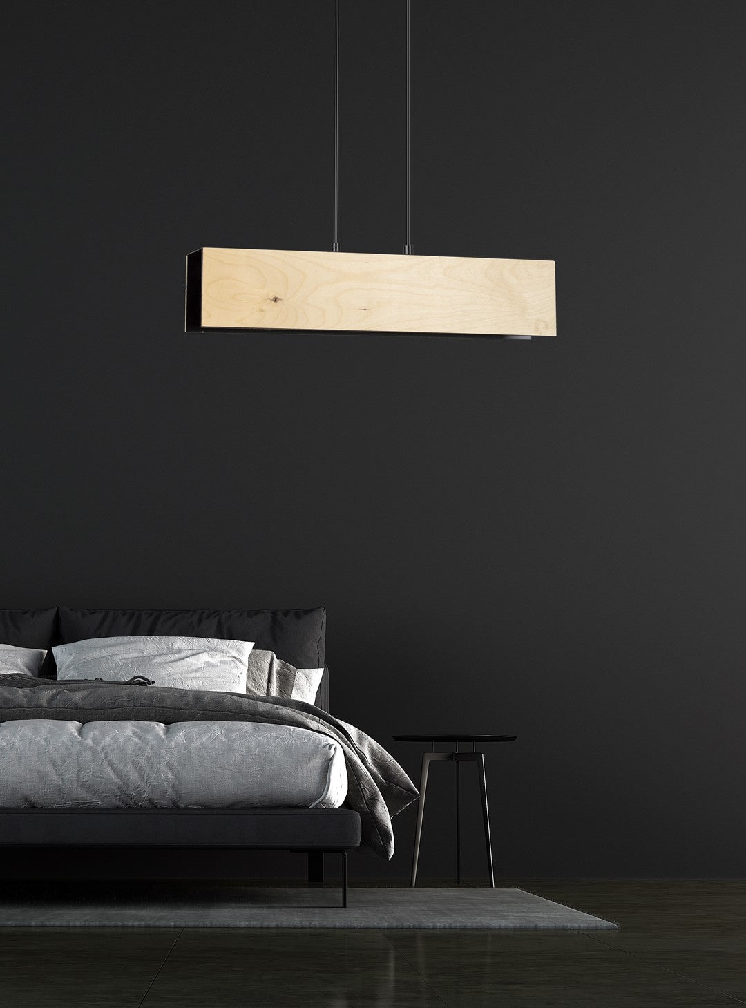 Lampa wisząca CARLO 2 BLACK skandynawska, drewno, czarna - LAITICA