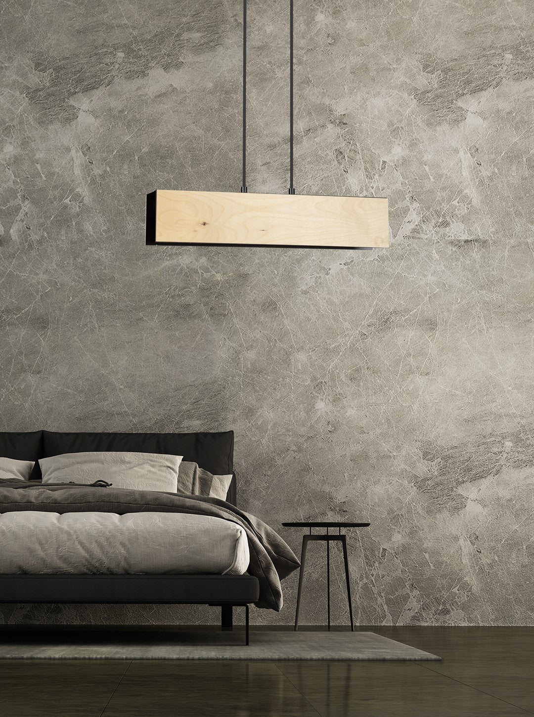 Lampa wisząca CARLO 2 BLACK skandynawska, drewno, czarna - LAITICA