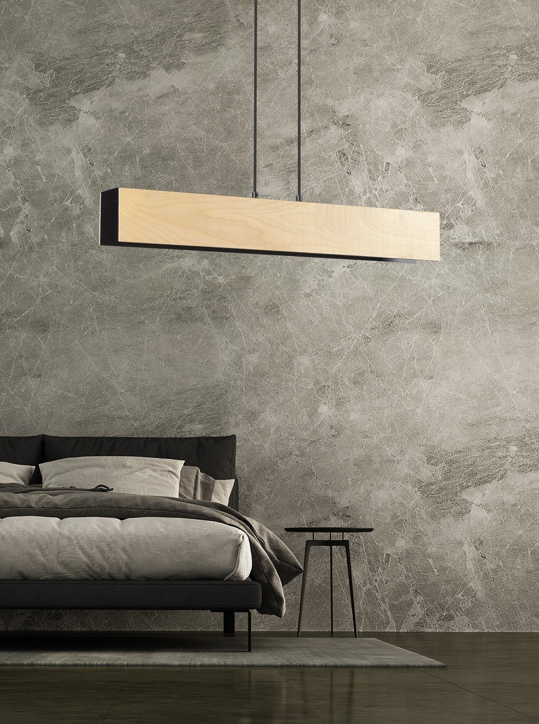 Lampa wisząca CARLO 3 BLACK skandynawska, drewno, czarna - LAITICA
