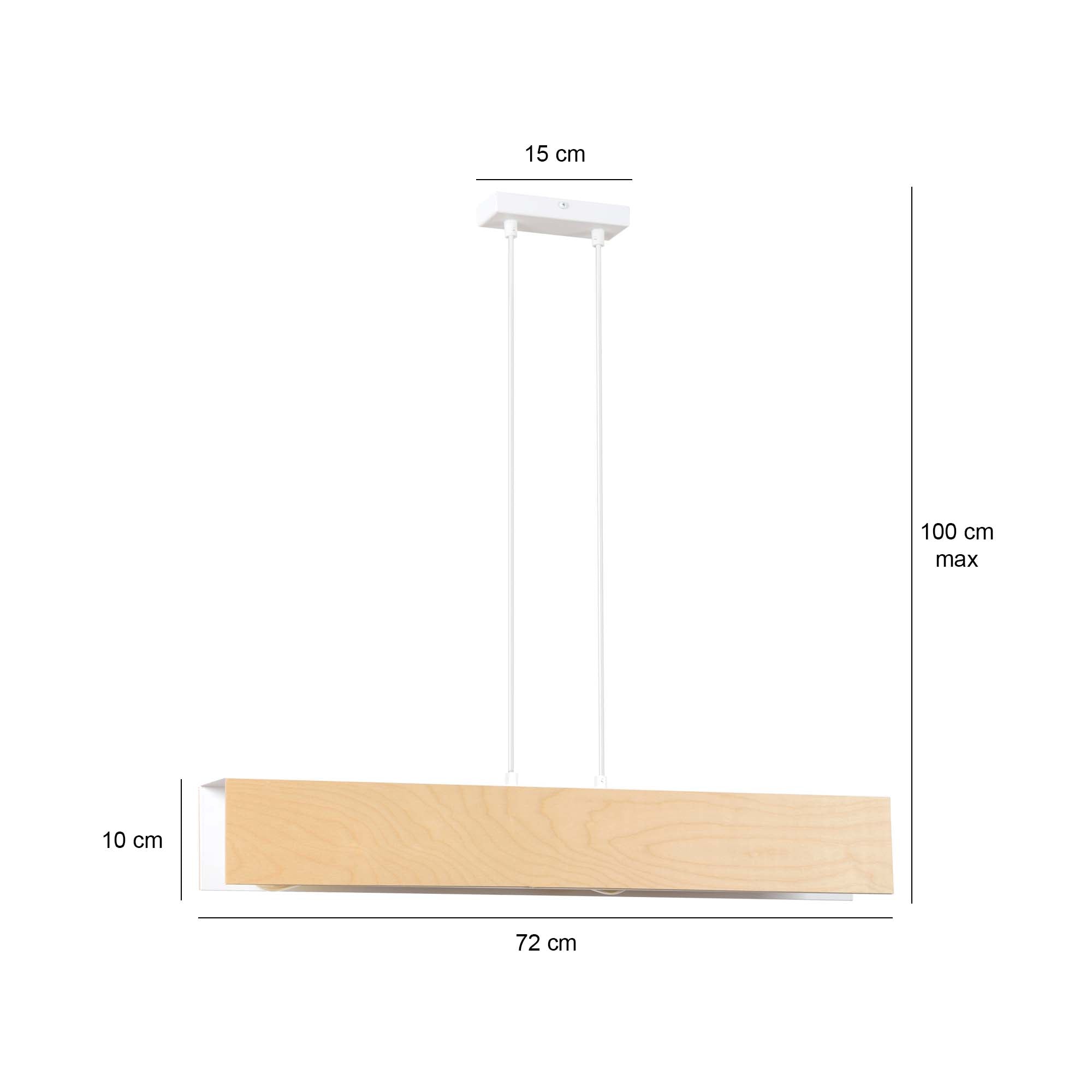 Lampa wisząca CARLO 3 WHITE skandynawska, drewno, biała - LAITICA