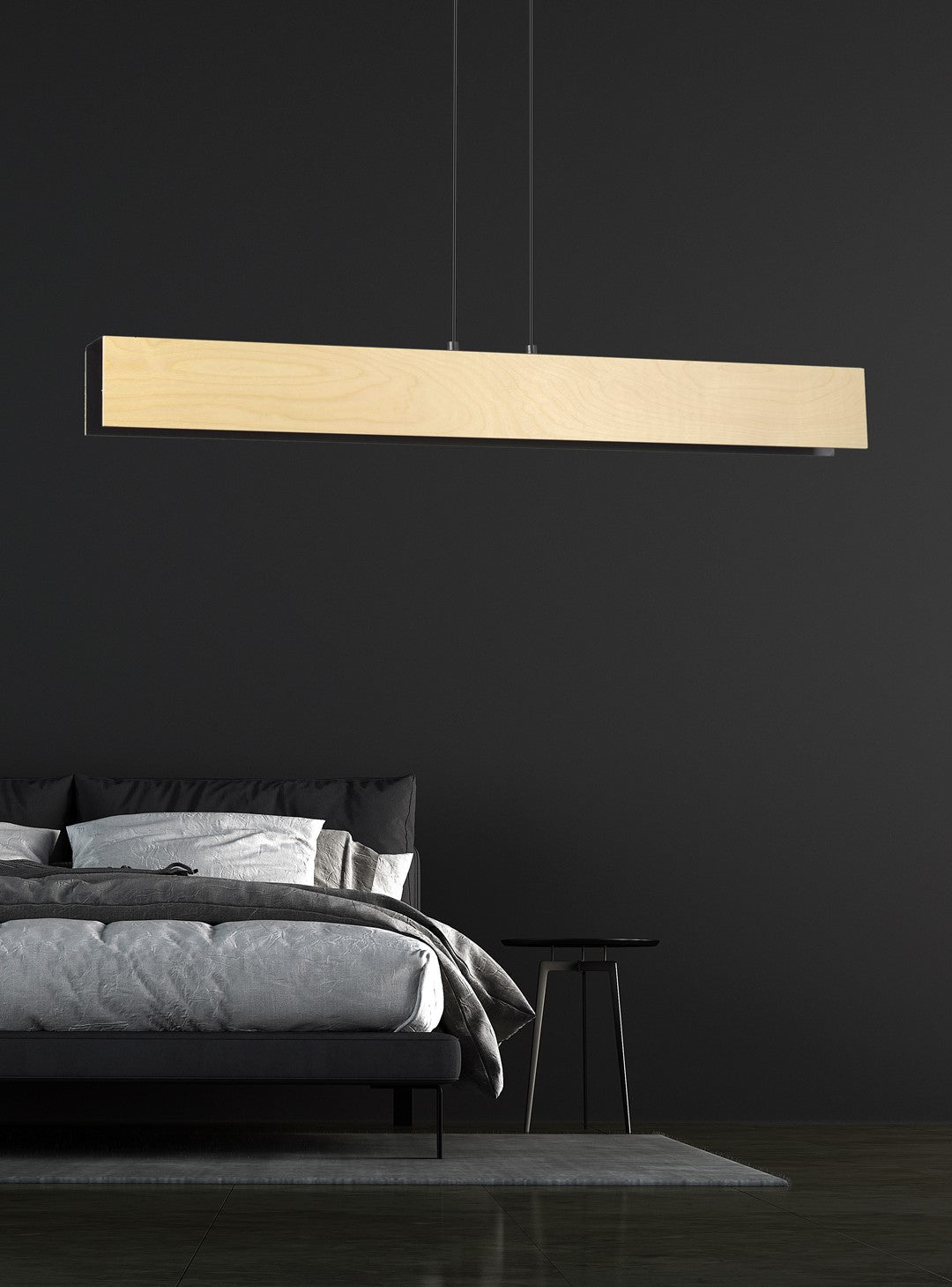 Lampa wisząca CARLO 4 BLACK skandynawska, drewno, czarna - LAITICA