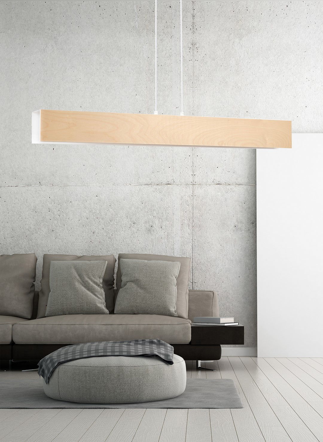 Lampa wisząca CARLO 4 WHITE skandynawska, drewno, biała - LAITICA