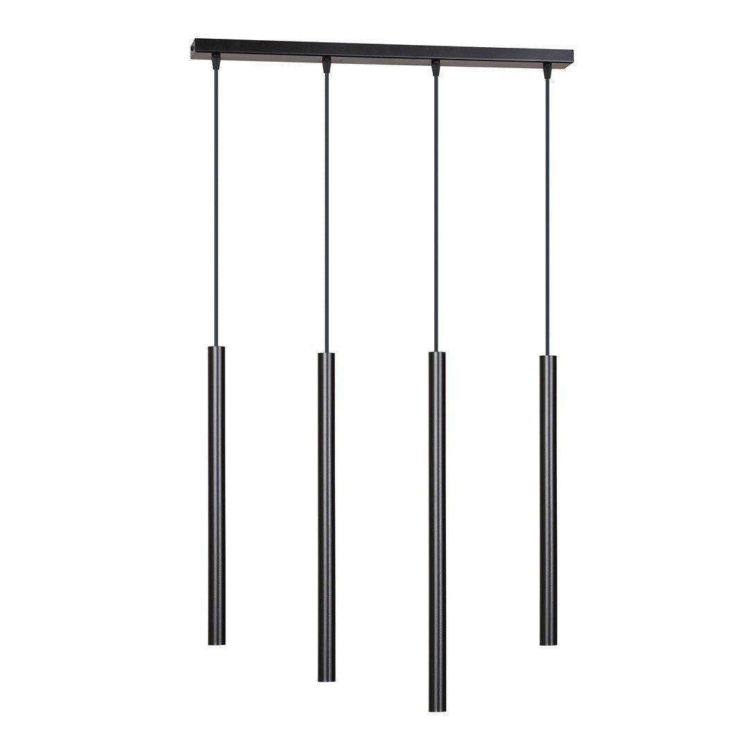 Lampa wisząca czarna SOFIA 4 - punktowa G9 klosz TUBA metalowa REGULOWANA - LAITICA