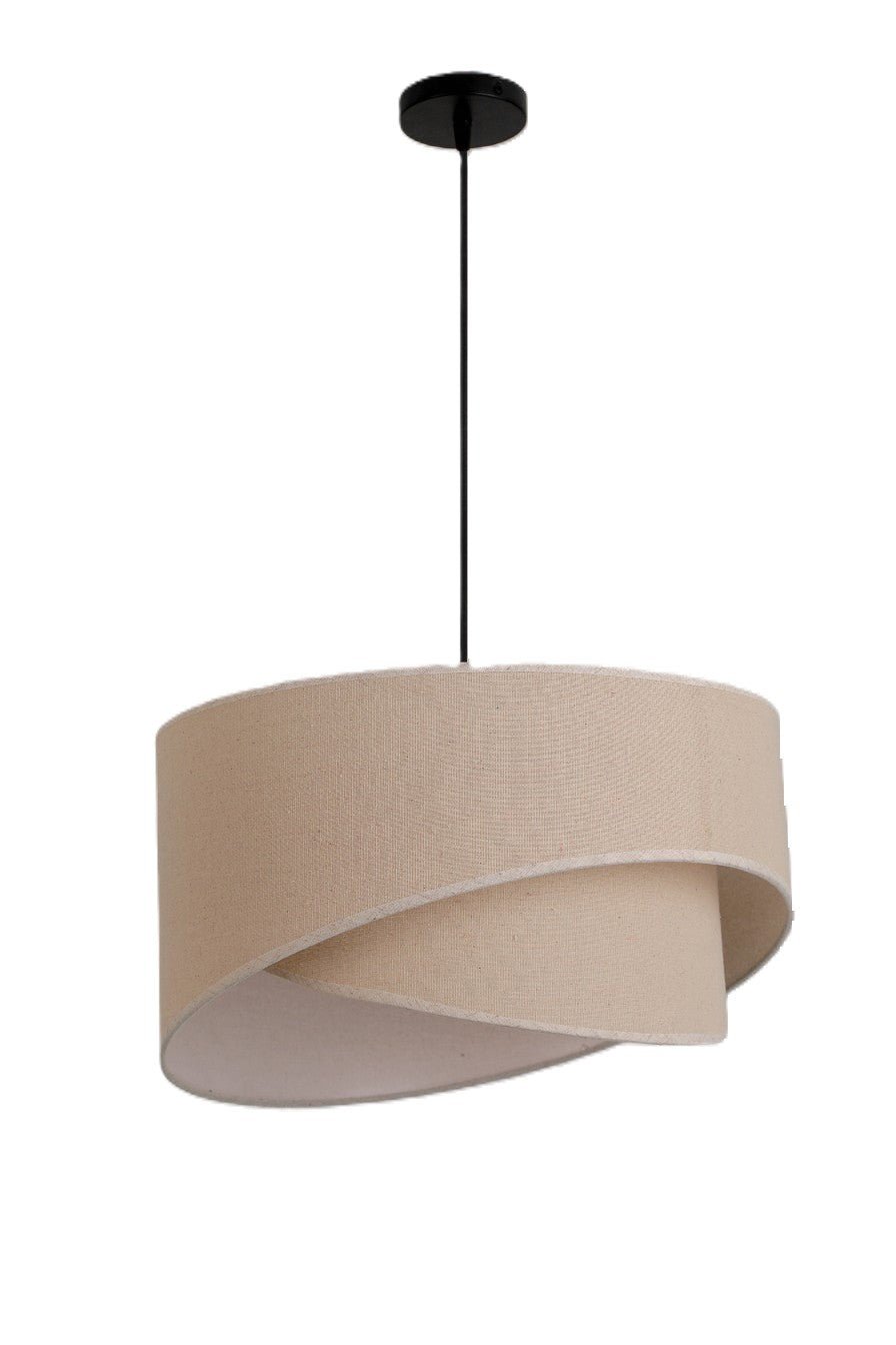 Lampa Wisząca FLOXEN nieregularny ABAŻUR z tkaniny Boho NATURALNA 1xE27 - LAITICA
