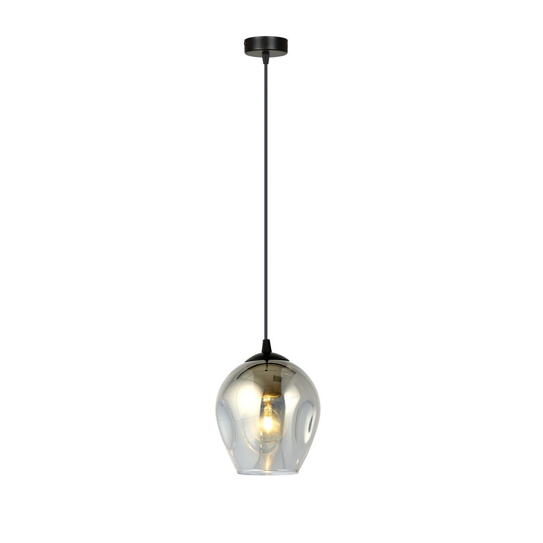 Lampa wisząca ISTAR 1 BL GRAFIT minimalistyczna klosz czarna - LAITICA