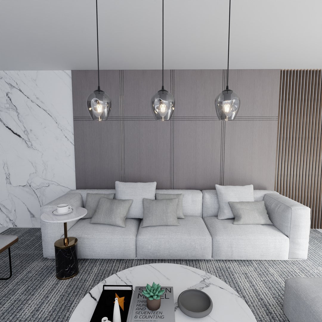 Lampa wisząca ISTAR 1 BL GRAFIT minimalistyczna klosz czarna - LAITICA
