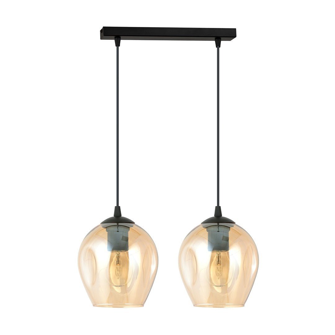 Lampa wisząca ISTAR 2 BL MIODOWY loft klosz bursztyn - LAITICA