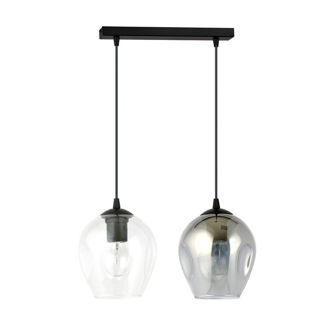 Lampa wisząca ISTAR 2 BL MIX loft, klosz kolor mix, czarna - LAITICA