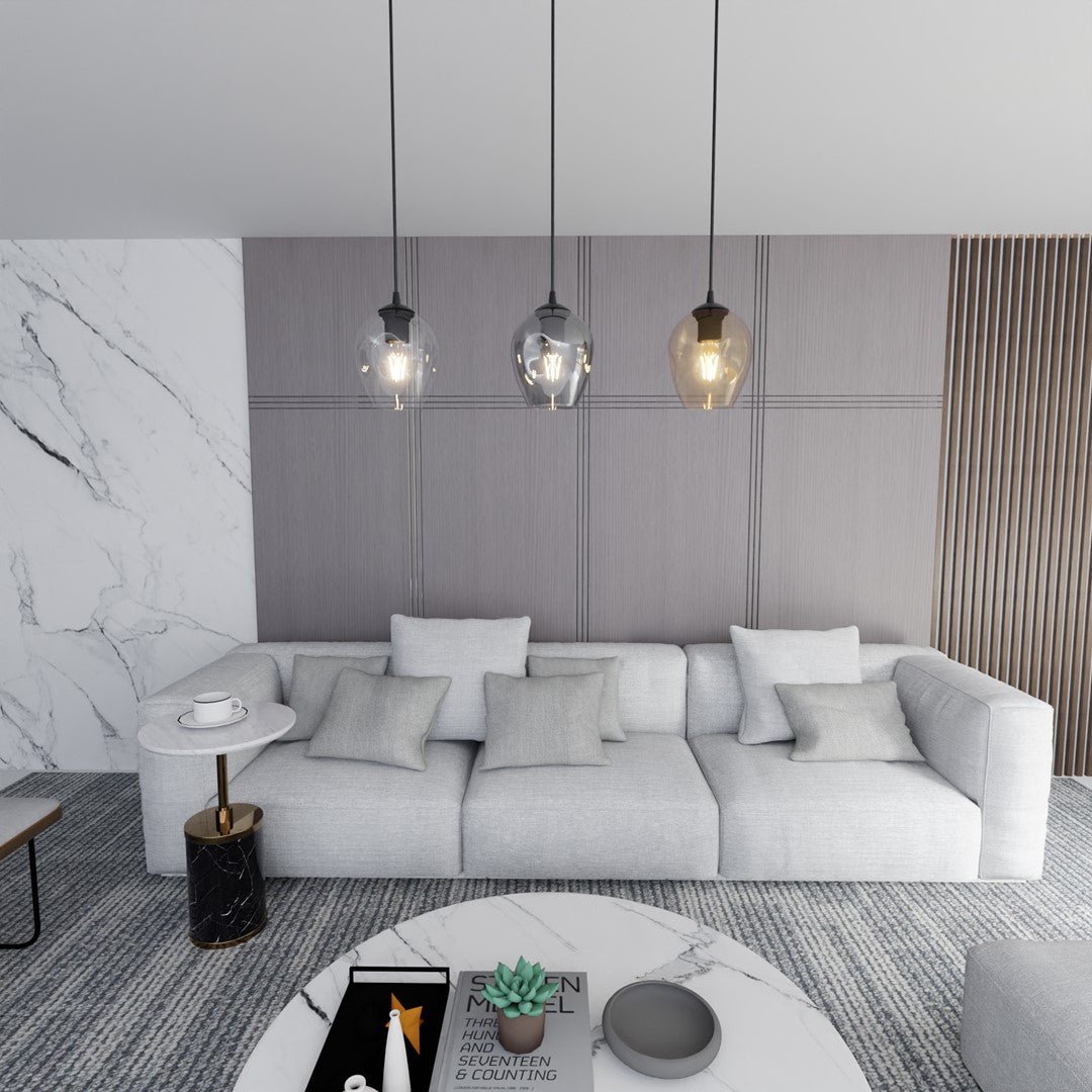 Lampa wisząca ISTAR 3 BL MIX loft klosze kolor mix czarna - LAITICA