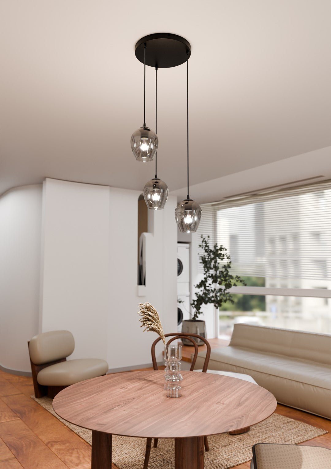 Lampa wisząca ISTAR 3 BL PREMIUM GRAFIT loft klosze grafit - LAITICA