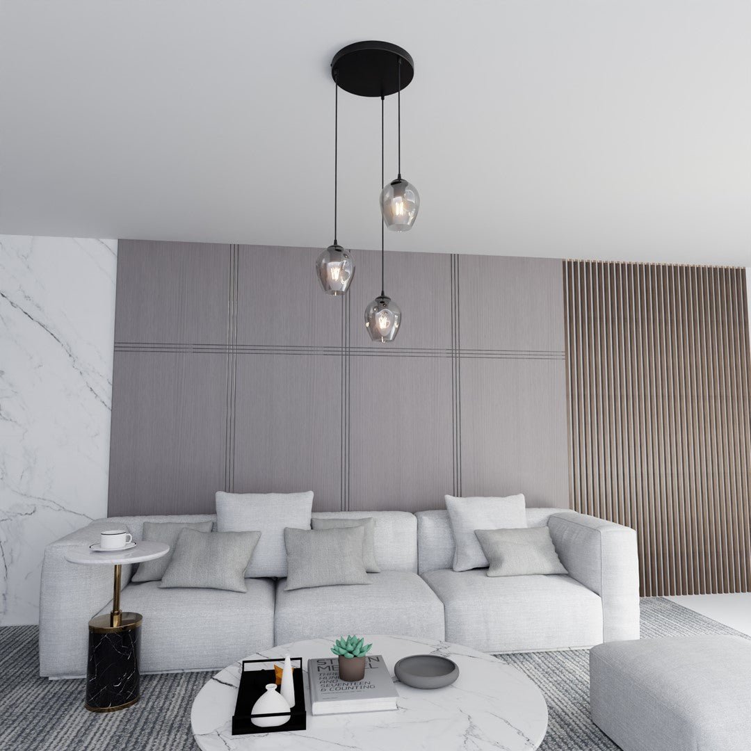 Lampa wisząca ISTAR 3 BL PREMIUM GRAFIT loft klosze grafit - LAITICA