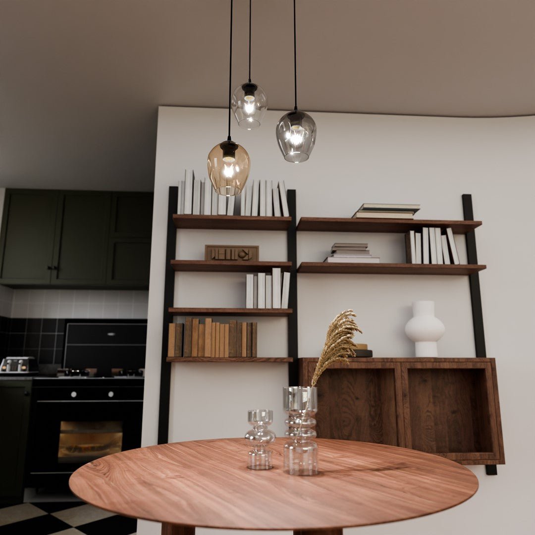 Lampa wisząca ISTAR 3 BL PREMIUM MIX loft klosze kolor mix - LAITICA