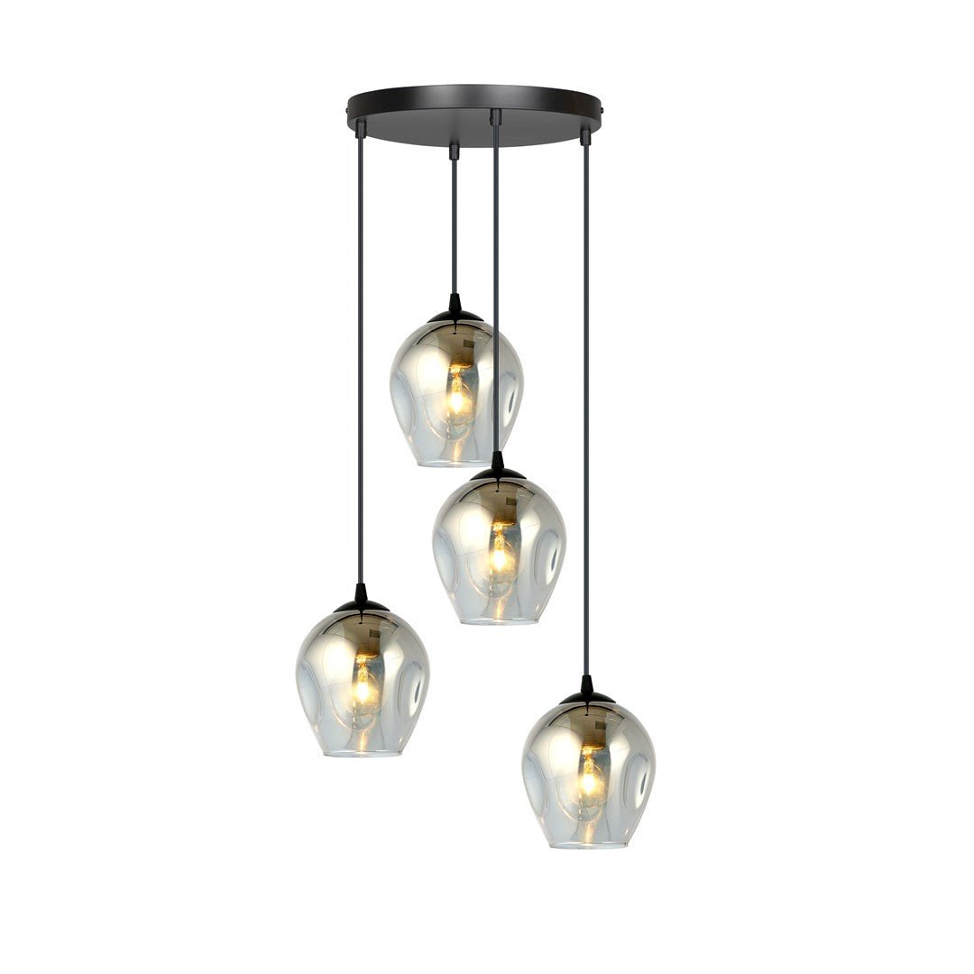 Lampa wisząca ISTAR 4 BL PREMIUM GRAFIT loft klosz grafit - LAITICA