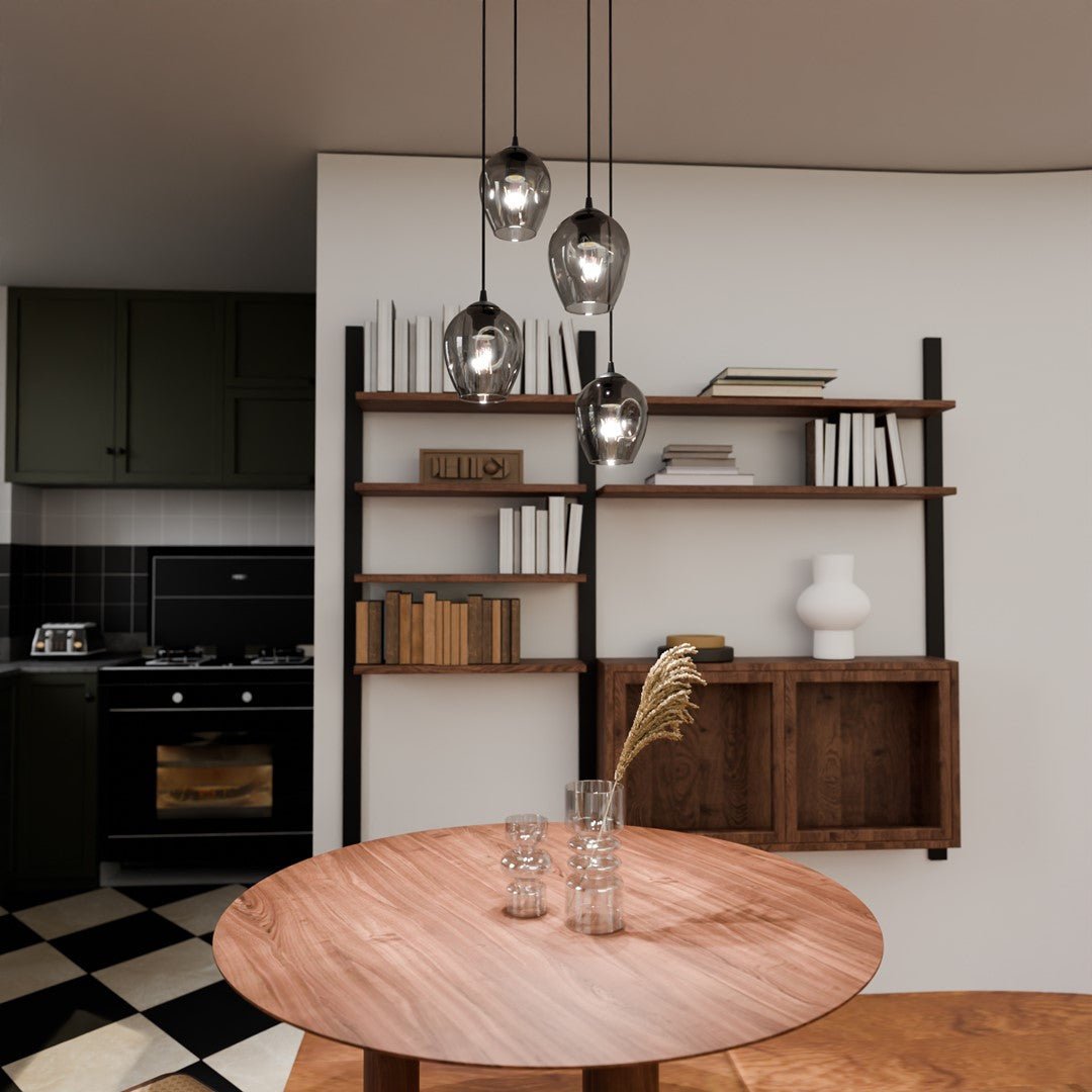 Lampa wisząca ISTAR 4 BL PREMIUM GRAFIT loft klosz grafit - LAITICA