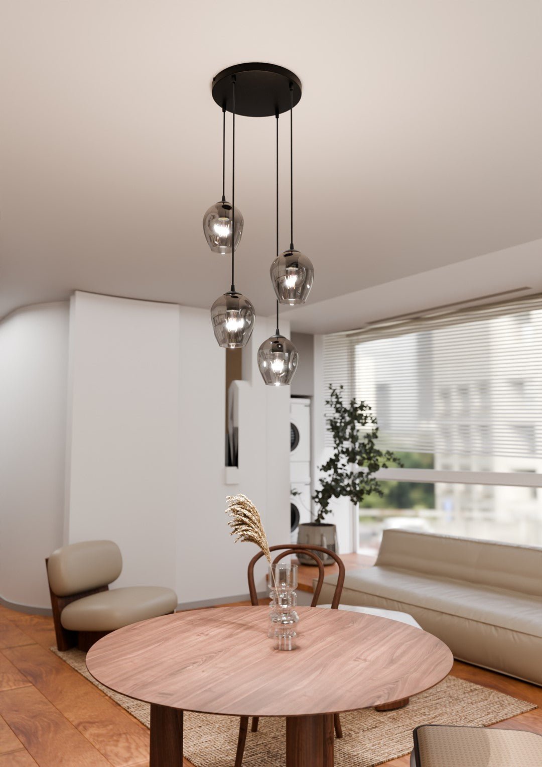 Lampa wisząca ISTAR 4 BL PREMIUM GRAFIT loft klosz grafit - LAITICA