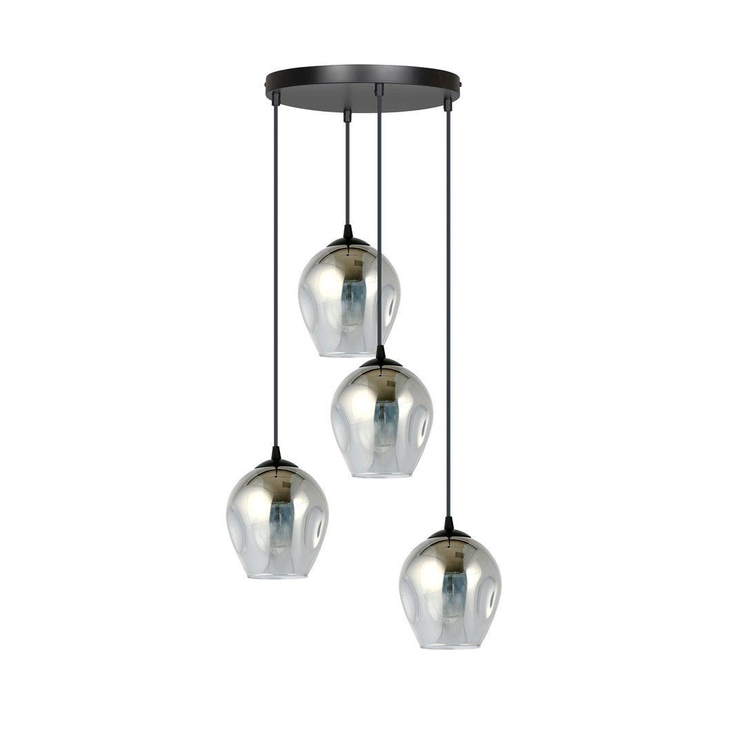 Lampa wisząca ISTAR 4 BL PREMIUM GRAFIT loft klosz grafit - LAITICA