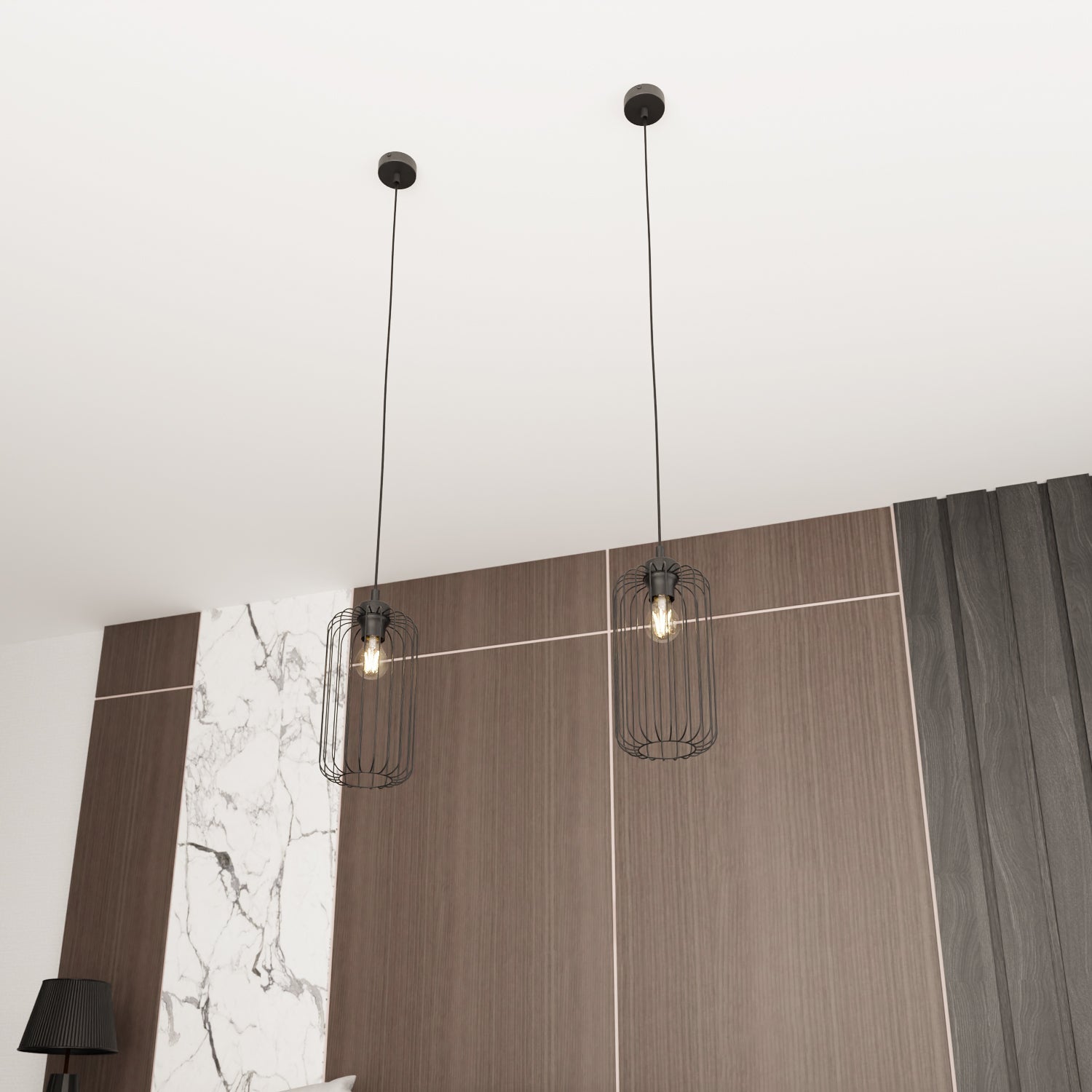 Lampa wisząca LIMA 1 - punktowa E27 Industrialna Czarna Metalowa Loft Zwis - LAITICA