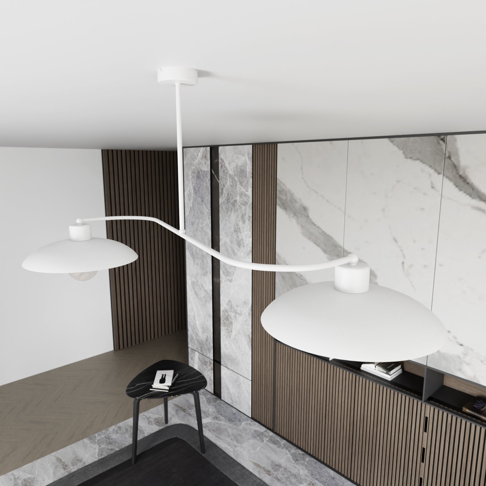 Lampa Wisząca LOFT INEZ żyrandol Metalowa 2 punkty E27 Sufitowa BIAŁA - LAITICA