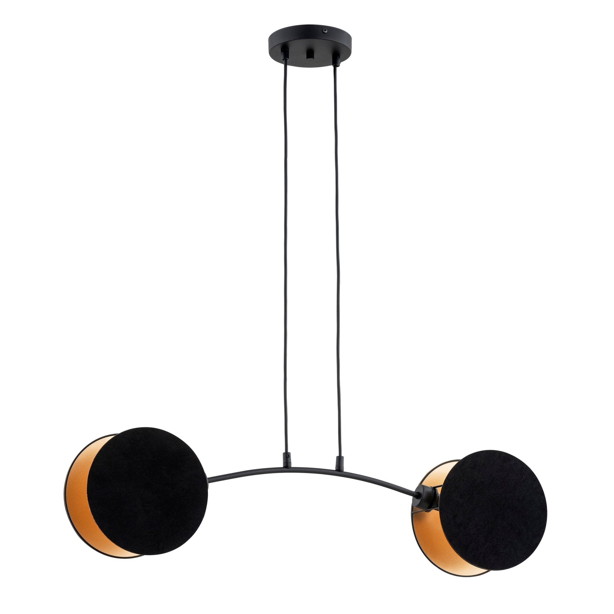 Lampa wisząca NELI czarno złota 2 punkty światła ZWIS sufitowa E27 - LAITICA