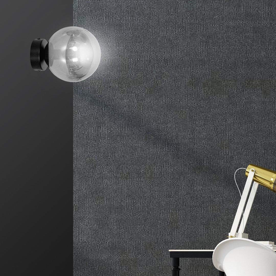 Lampa wisząca NICEA klosz GRAFITOWY 1xE14 nowoczesny kinkiet czarny - LAITICA