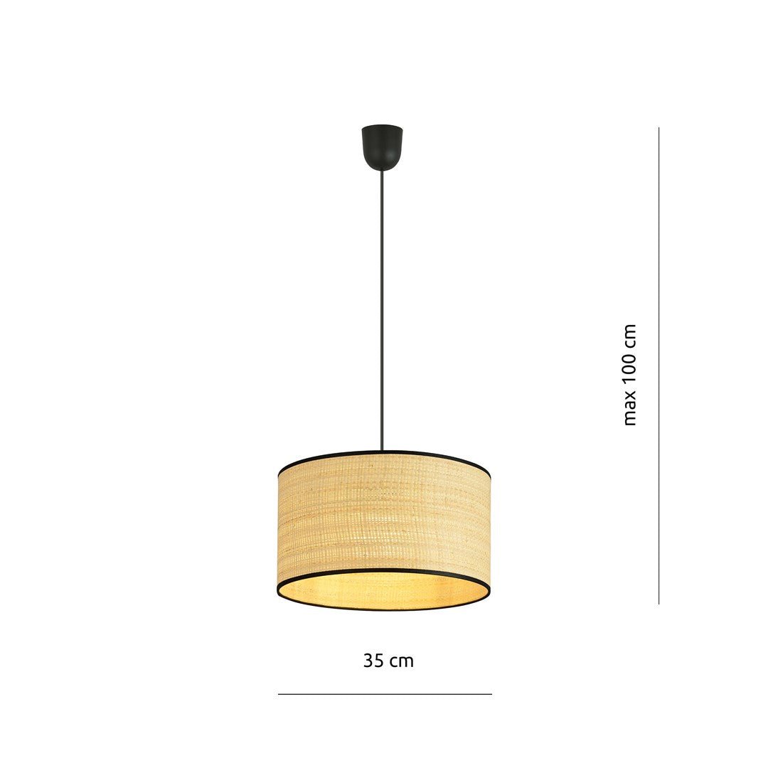 Lampa wisząca OLIMPIA rattanowa 1xE27 okrągły klosz ODCIENIE BRĄZU - LAITICA