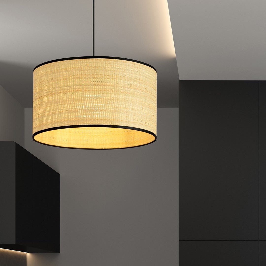 Lampa wisząca OLIMPIA rattanowa 1xE27 okrągły klosz ODCIENIE BRĄZU - LAITICA