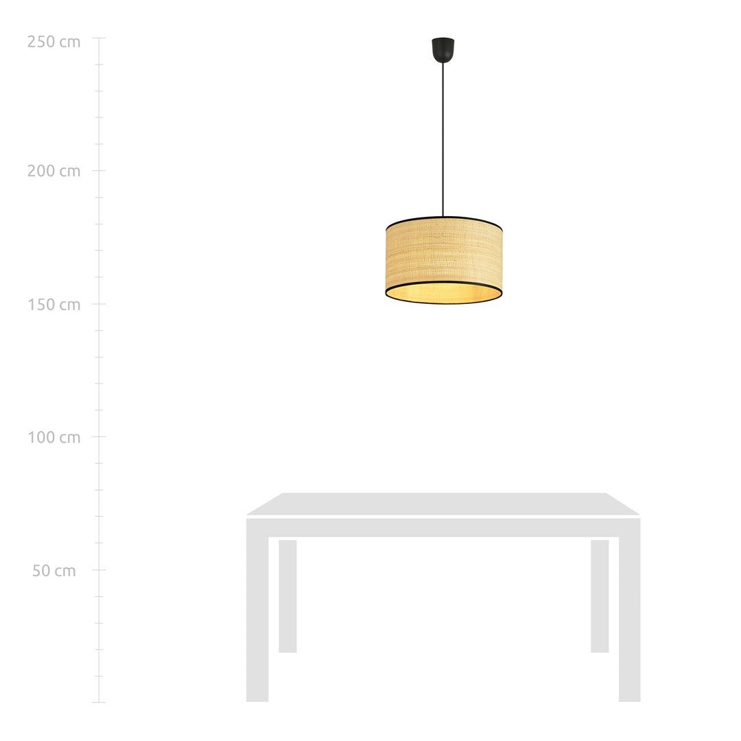 Lampa wisząca OLIMPIA rattanowa 1xE27 okrągły klosz ODCIENIE BRĄZU - LAITICA